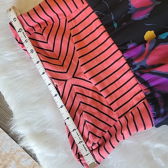 ROXY Strapless Striped Abstract Floral Printed Sun Dress Size M - Picture 5 of 12